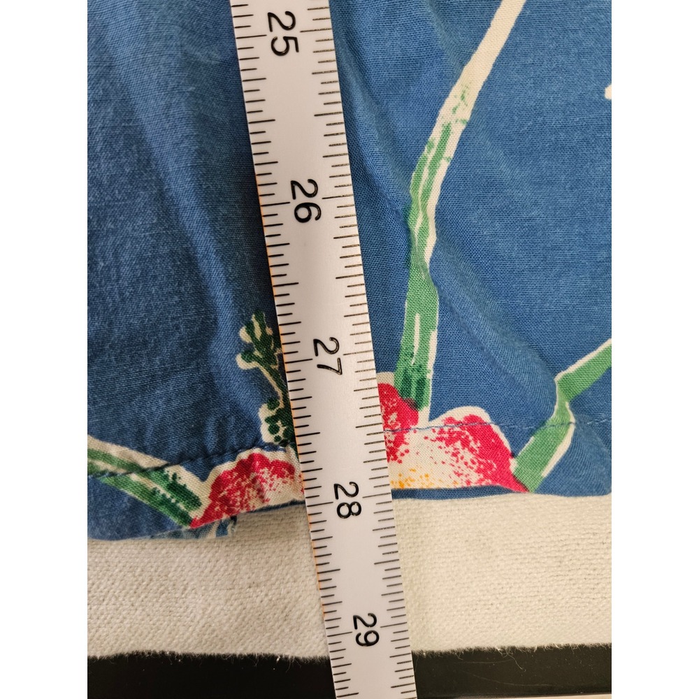 Brixton Button Up Shirt Mens Medium Blue Tropical Hibiscus Floral Short Sleeve - Picture 6 of 6